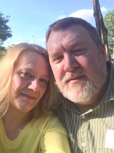 Us, waiting to get into the Barry Manilow concert