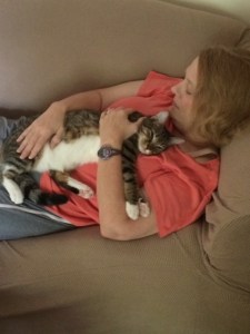 Ace asleep on Gretchen