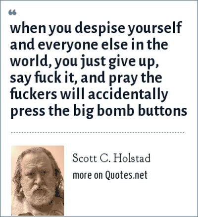 One of many forms of self-loathing as described in The Napalmed Soul (1999)