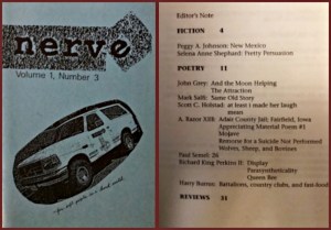 Nerve vol 1 no 3 with the Table of Contacts showing Scott C. Holstad's work