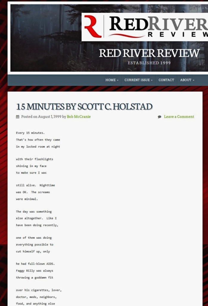 Red River Review, August 1999, featuring poetry by Scott C. Holstad