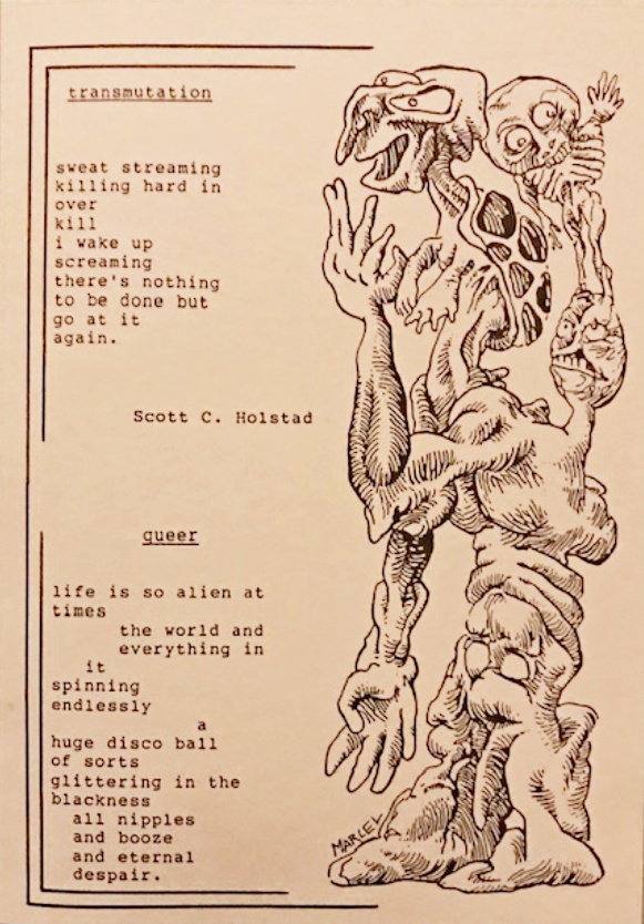 A postcard/ArtCard featuring 2 Scott C. Holstad poems