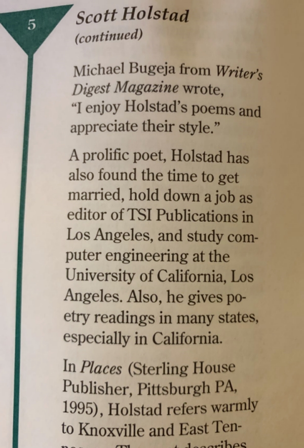 Excerpt from an article on Scott Holstad in Higher Ground