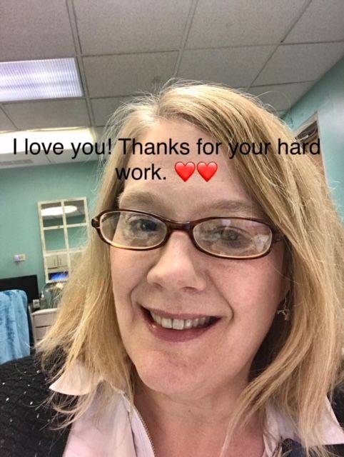 Gretchen's sweet message to me in November 2019. TS3.