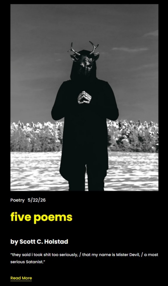 5 poems by Scott C Holstad @ Blood+Honey